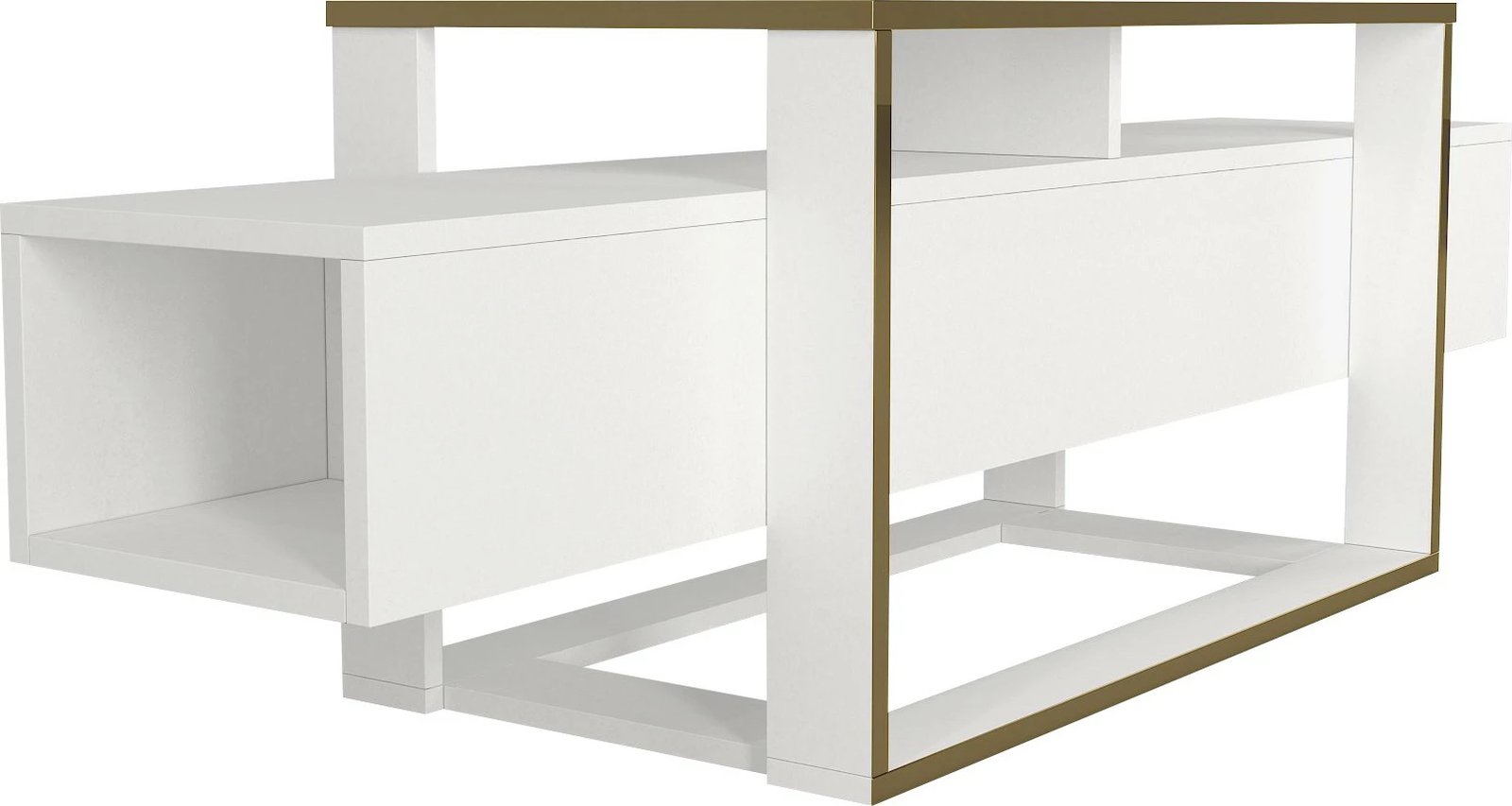 Komodë TV Hanah Home, e bardhë, e artë