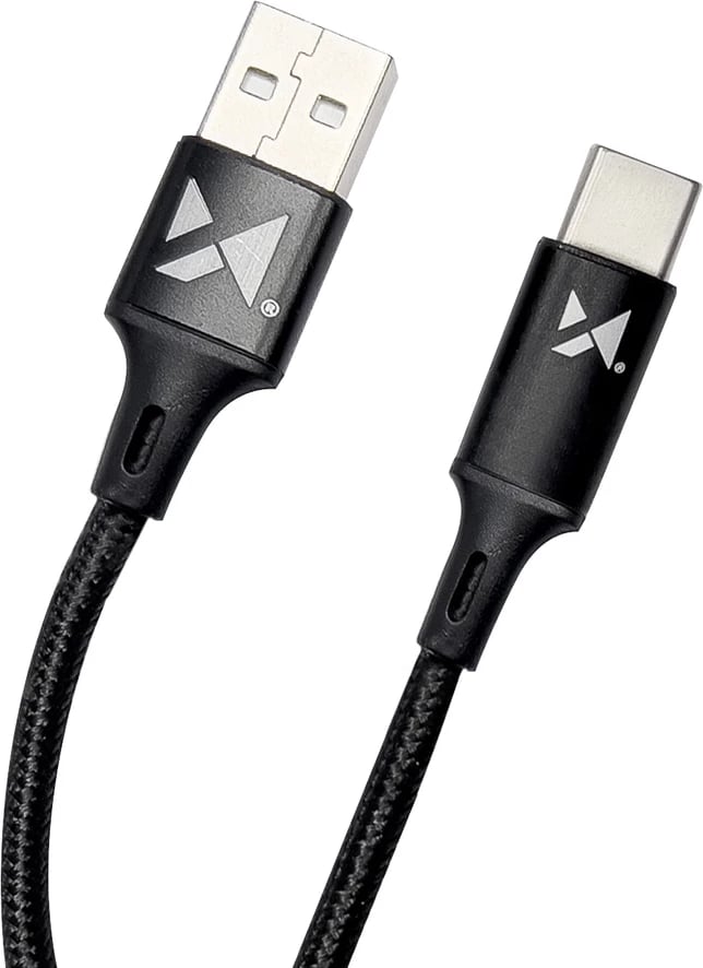 Kabllo USB në USB Type-C Wozinsky WUC-C2B, 2m, 2.4A, e zezë