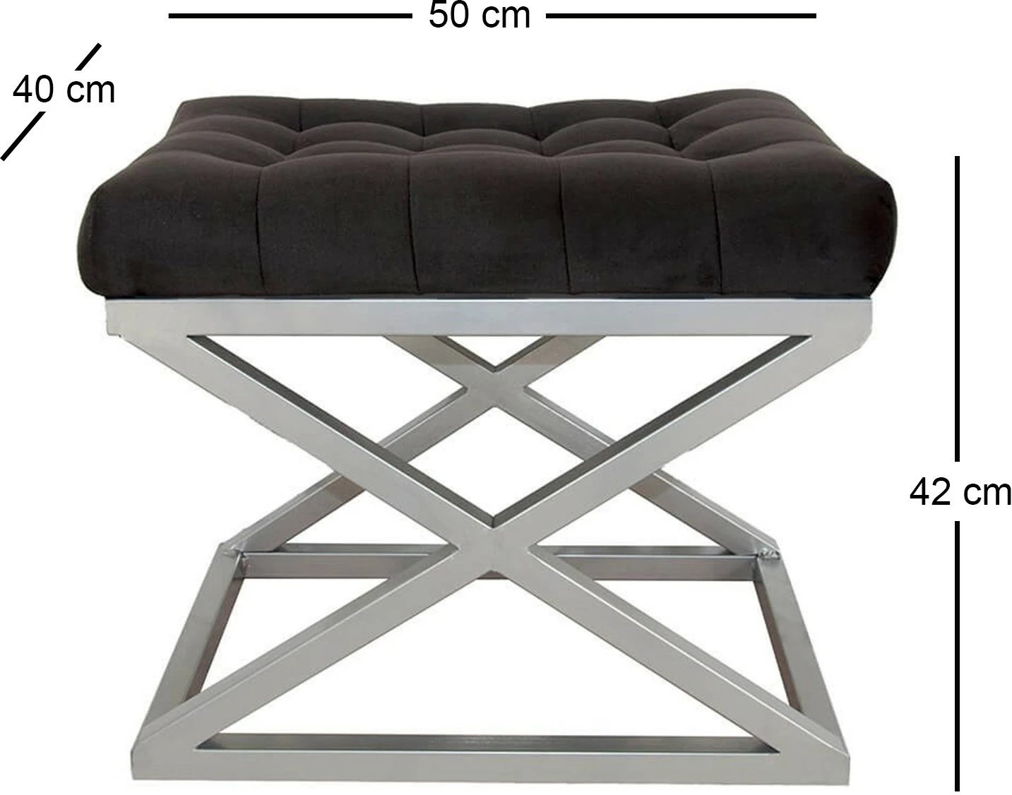 Puf Atelier del Sofa, ngjyrë argjendi e zezë, Capraz