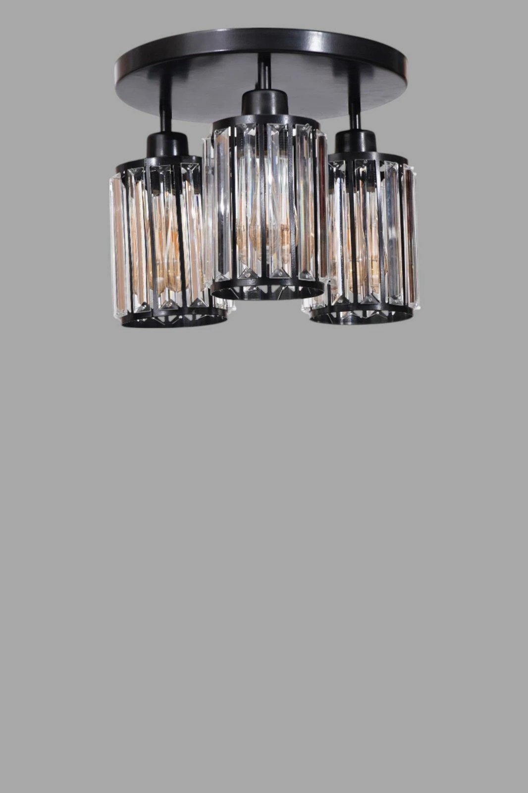 Llambë tavani Opviq, metal dhe xham, e zezë, 9013-3