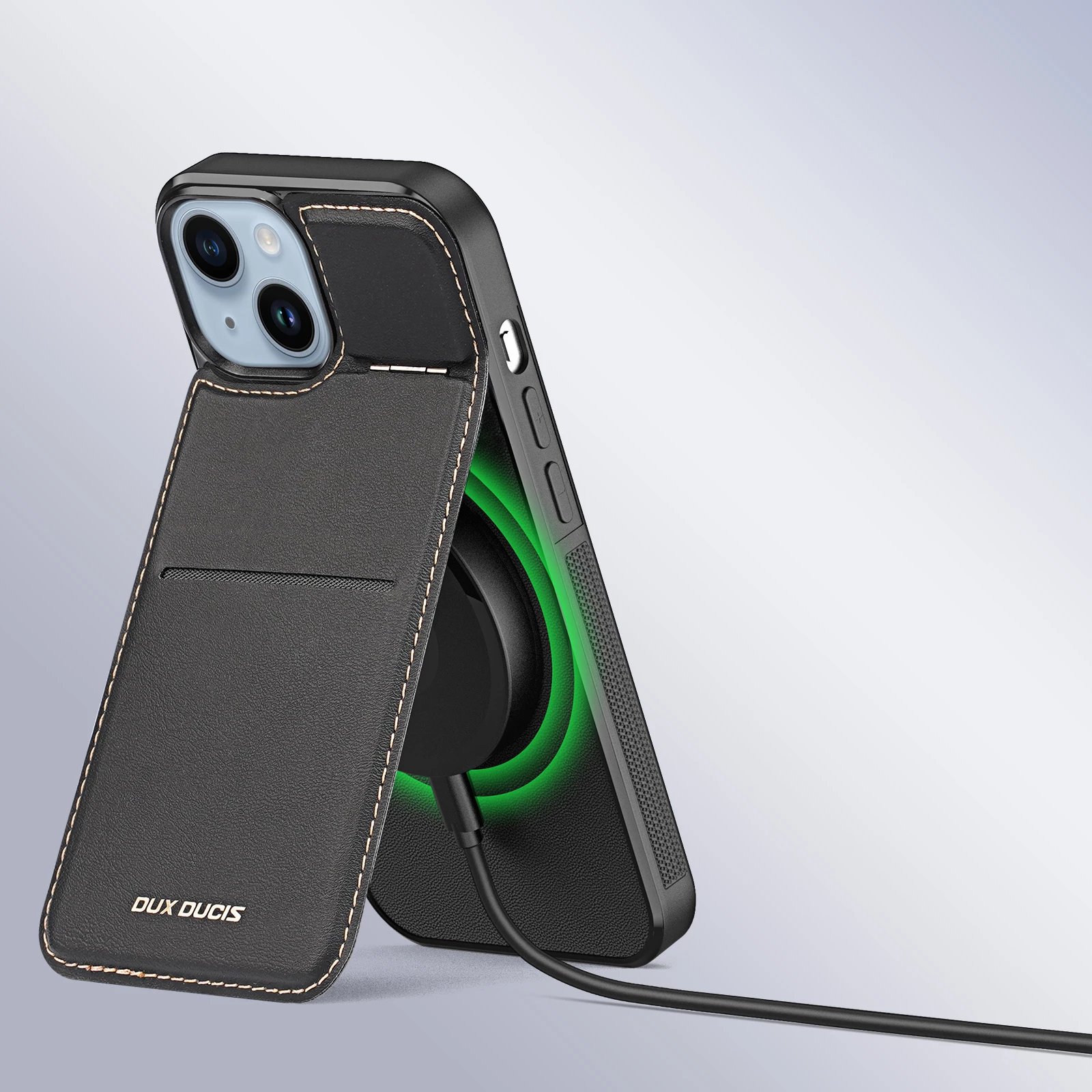 Mbështjellës Dux Ducis Rafi Mag për iPhone 14 Plus, me MagSafe, RFID Blocker, e zezë