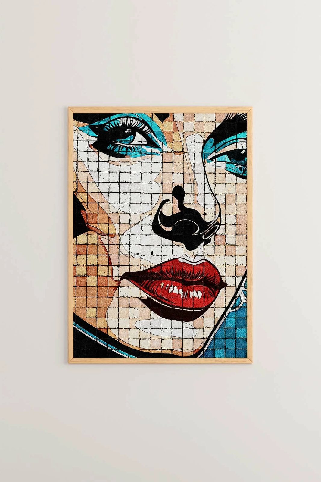 Pikturë dekorative me kornizë, shumëngjyrëshe, Popmosaic21, 33x48cm