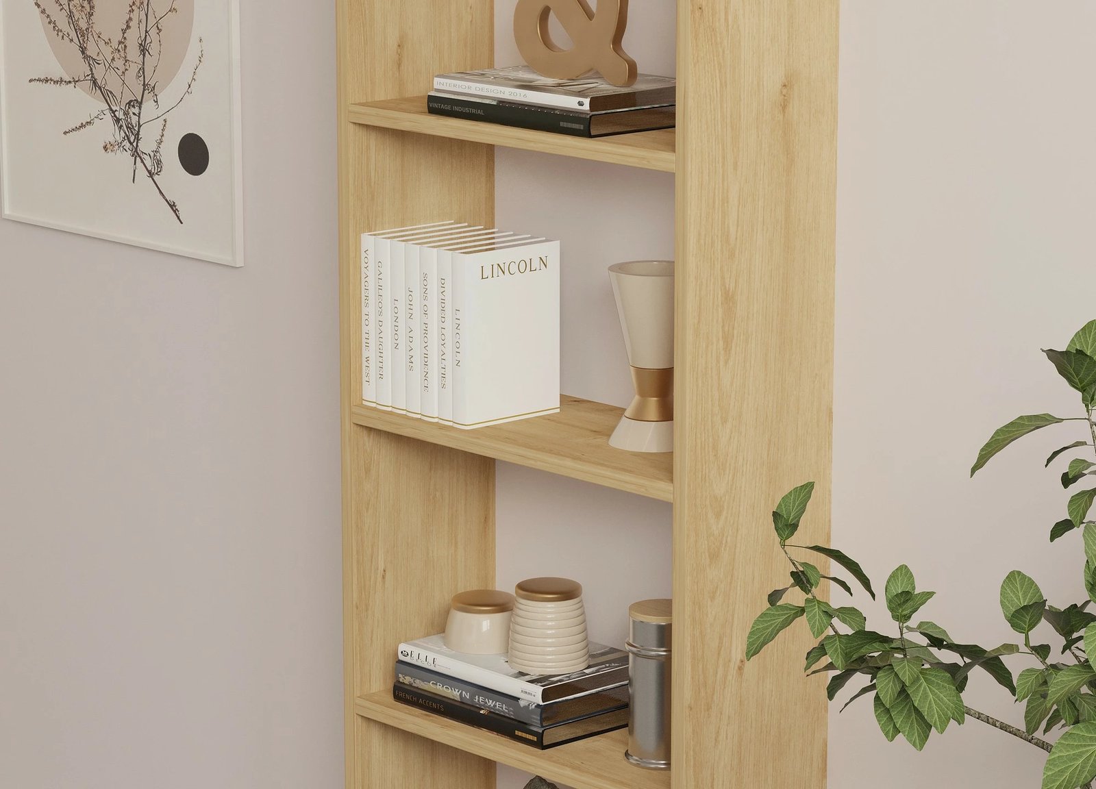 Raft librash Hanah Home, ngjyrë lisi, i ri
