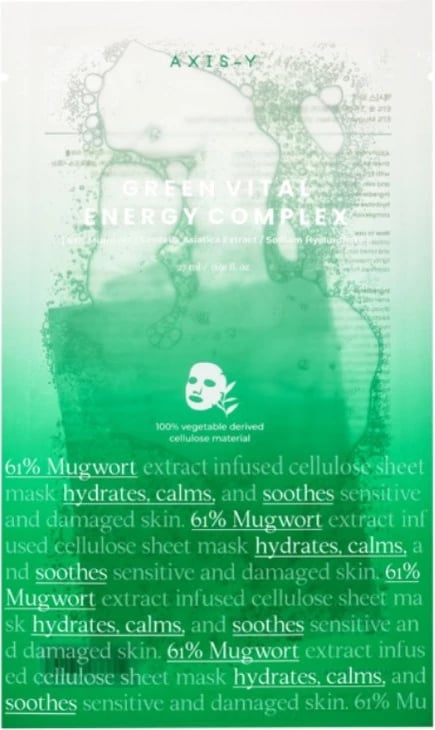 Maskë fytyre lecke për femra AXIS-Y 61% Mugwort Green Vital Energy Complex, 1 copë