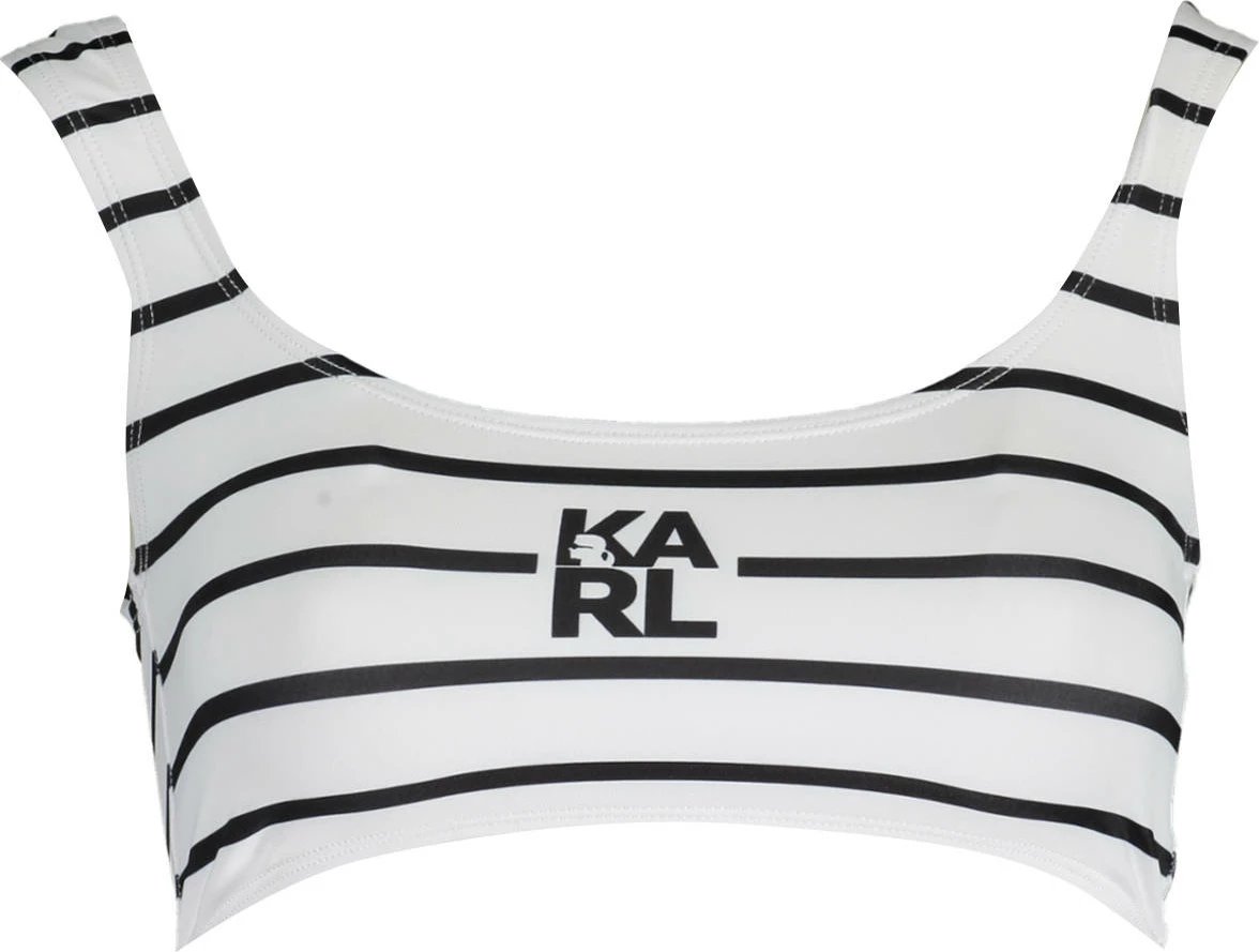 Top bikine KARL LAGERFELD BEACHWEAR femra, të bardha