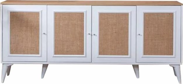 Konsol Skye Decor, montim në mur, e bardhë dhe lis