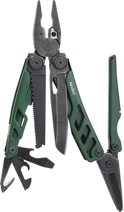 Multitool NexTool FLAGSHIP Pro NE20278, 16 funksione, me mbështjellës rripi, Gjelbër