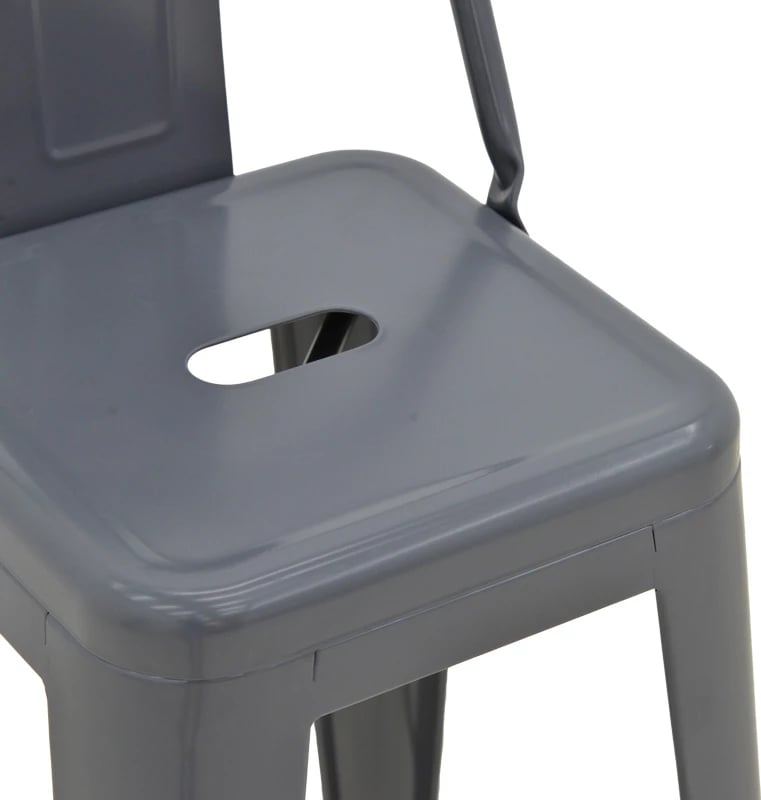 Karrige për bar me shpinore, metalike, ngjyrë antracit, Utopia, 42x42x86cm