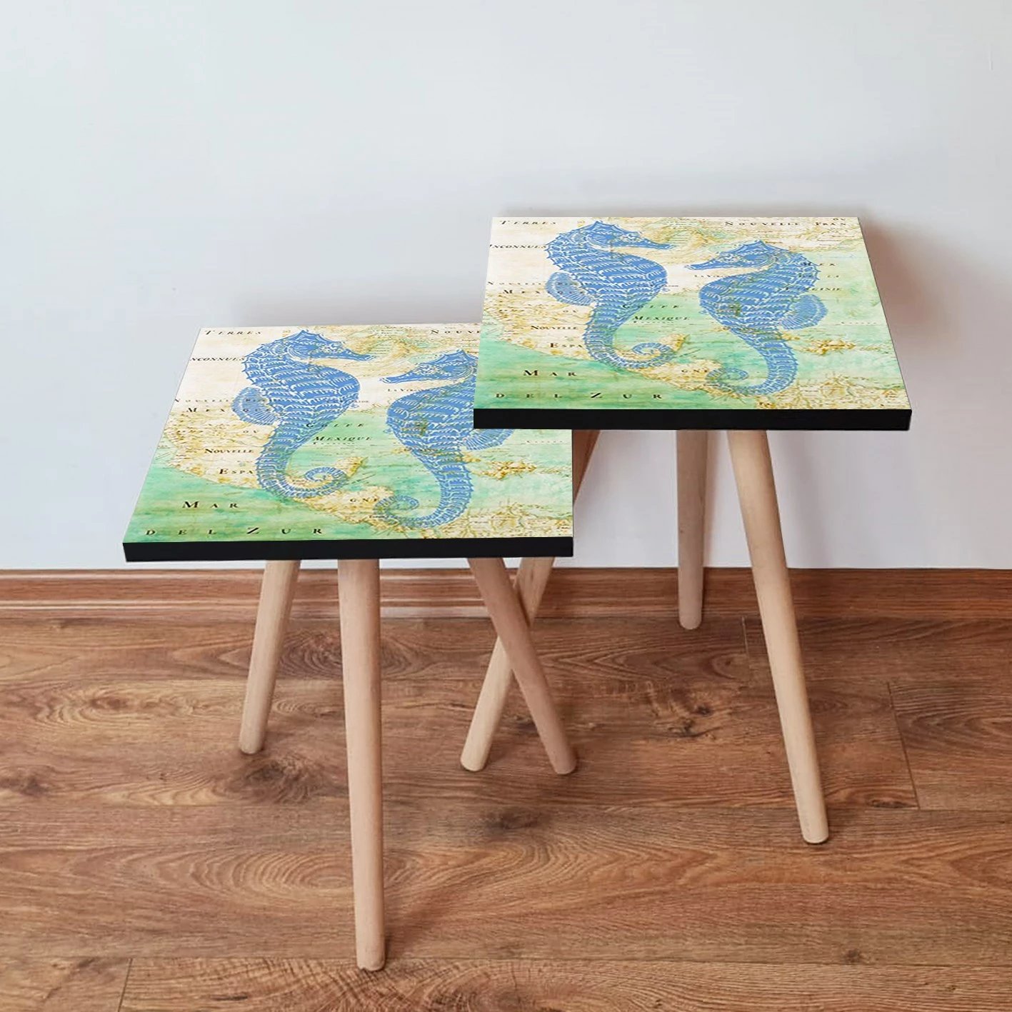 Tavolina ndihmëse të vendosshme (2 copë), Skye Decor, 2Shp314, ngjyrë blu e errët