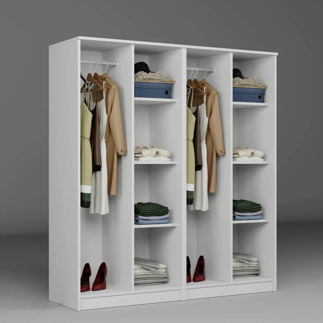 Dollap për rroba, ngjyrë e bardhë, Skye Decor, Kardelen 1600-103