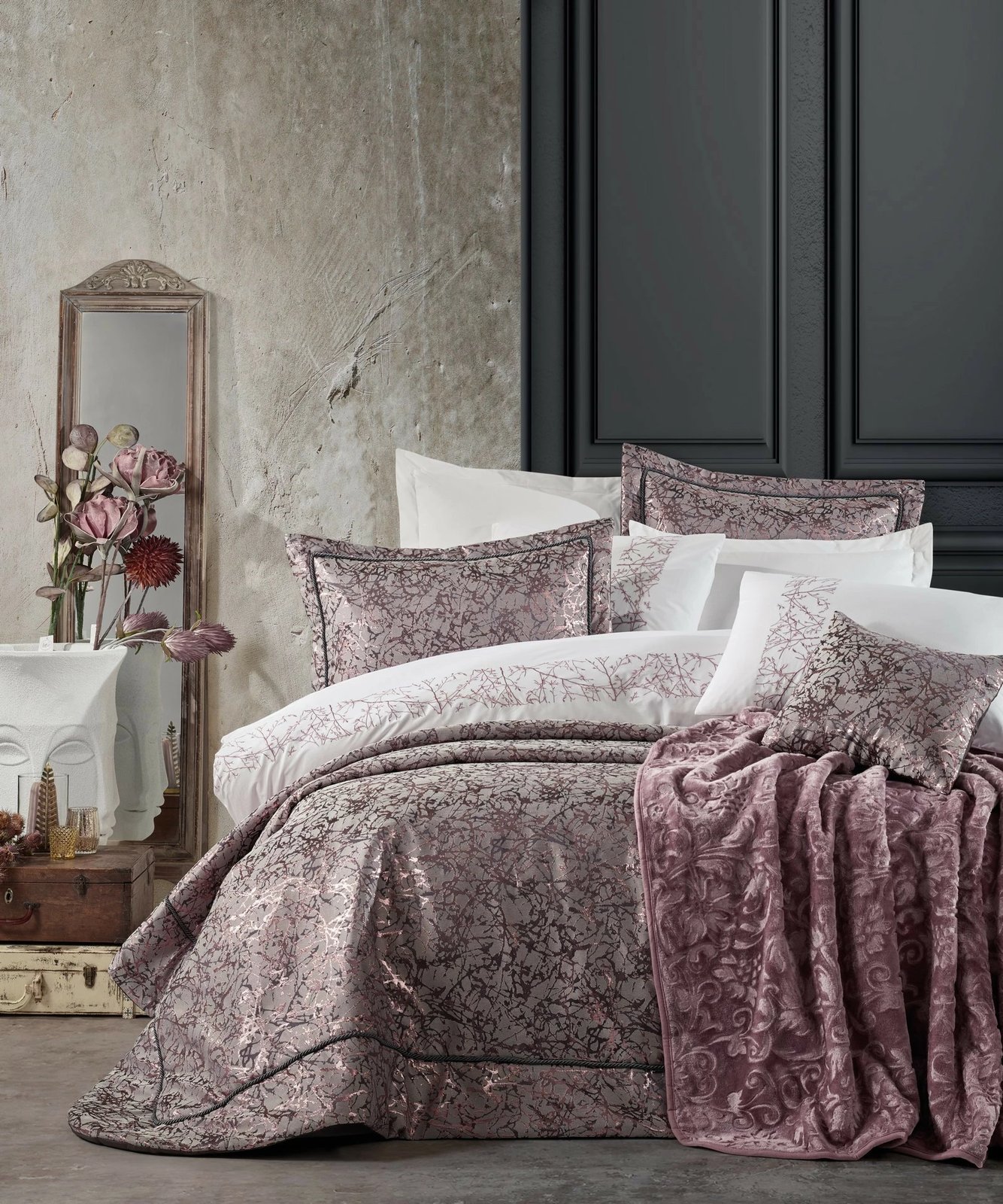 Set dhome gjumi dopio L'essentiel, Destina, ngjyra powder