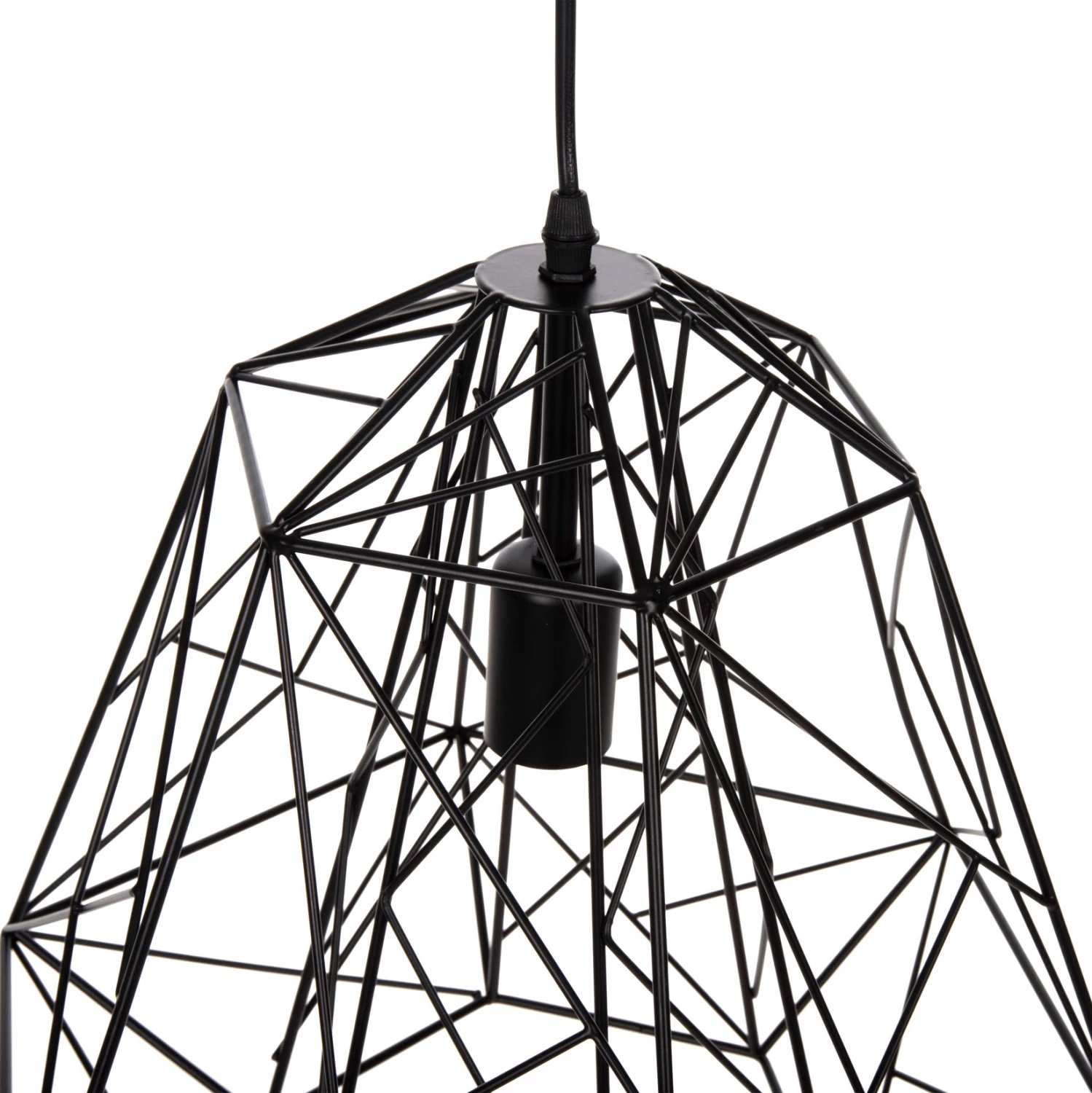 Llambë varëse tavani FH4066, metal i zi, kafaz si diamant, 39x34x130H cm Llambë varëse tavani FH4066, metal i zi, kafaz si diamant, 39x34x130H cm