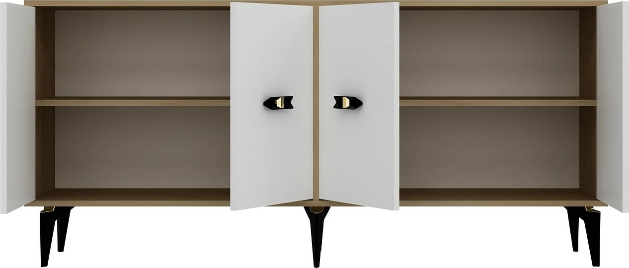 Konsol Skye Decor, ngjyrë lisi safir dhe e bardhë