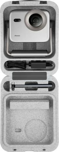 Projektor lazer 4K, Hisense M2 Pro, 1300 ANSI lm, short throw 1.0–1.3:1, auto-focus/keystone, Wi‑Fi/Bluetooth, gri