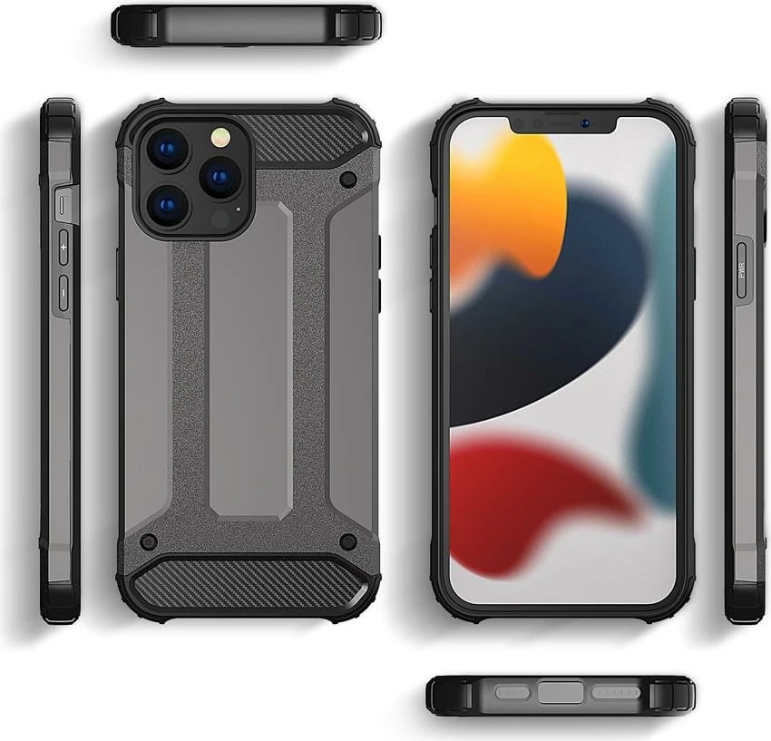 Mbështjellës Hybrid Armor Hurtel për iPhone 14 Pro, i zi