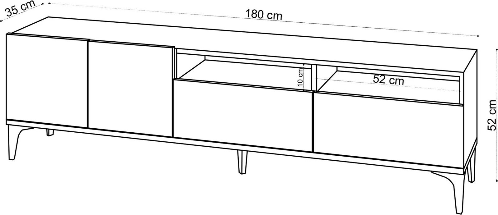 Komodë TV Hanah Home, ngjyrë lisi, Ross