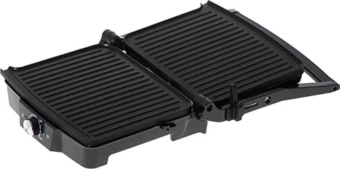 Grill elektrik tavoline, Camry, CR 3053, 180° hapje, pllaka jo-ngjitëse 28x23 cm, termostat, 2000W (max 2500W), zi-argjendt