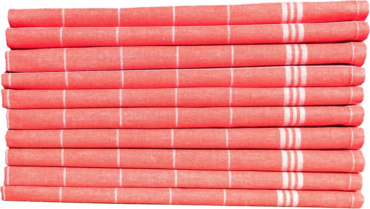 Set peshqirësh kuzhine (10 copë), Hermia Juno, të kuq e të bardhë