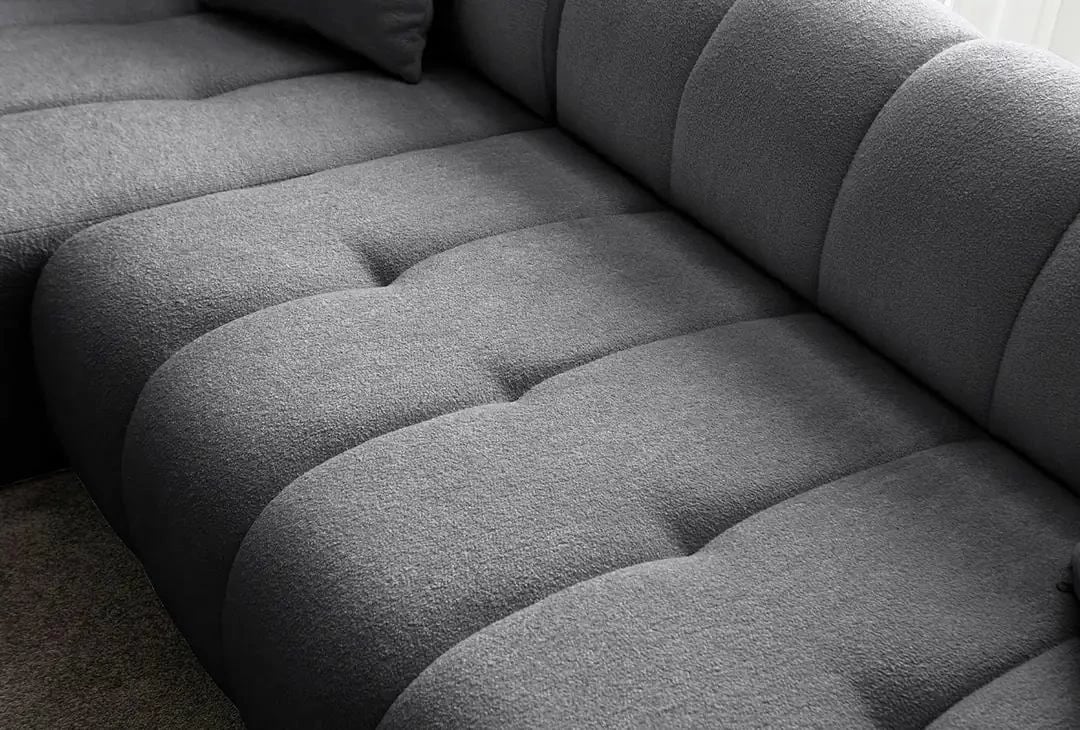 Këndare Petra, ngjyrë gri e errët, Atelier del Sofa, pjesa e majtë