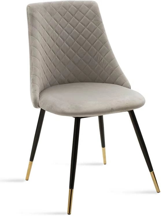 Karrige Giselle kadife ngjyrë hiri këmbë zezë-arta