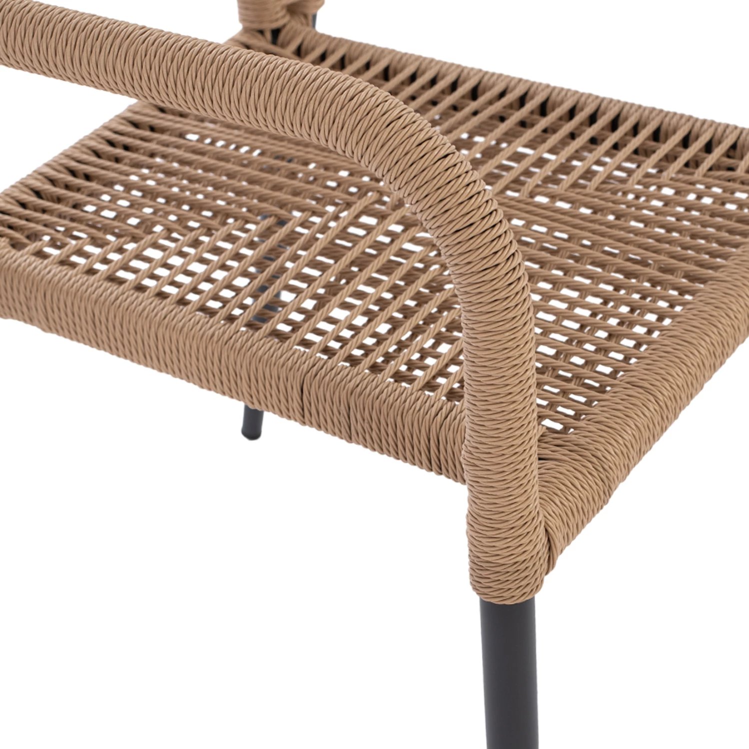Karrige alumini gri me litar PE bezhë FH5771.02 55x63x82 cm