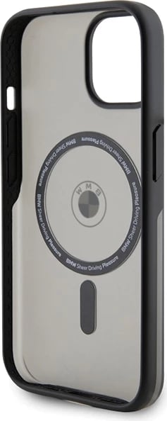 Mbështjellës BMW Signature MagSafe për iPhone 15 Plus / 14 Plus, i zi