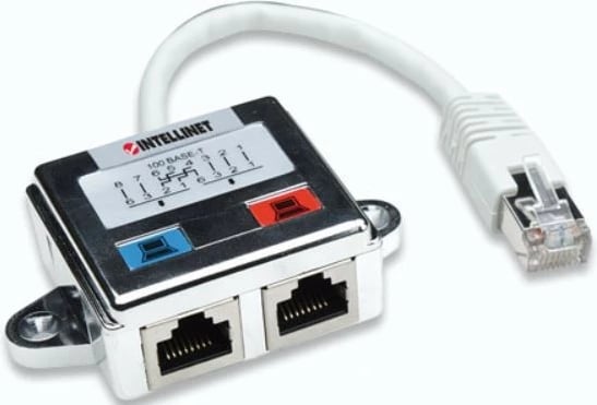 Splitter i mbrojtur RJ45x2 Intellinet 504195