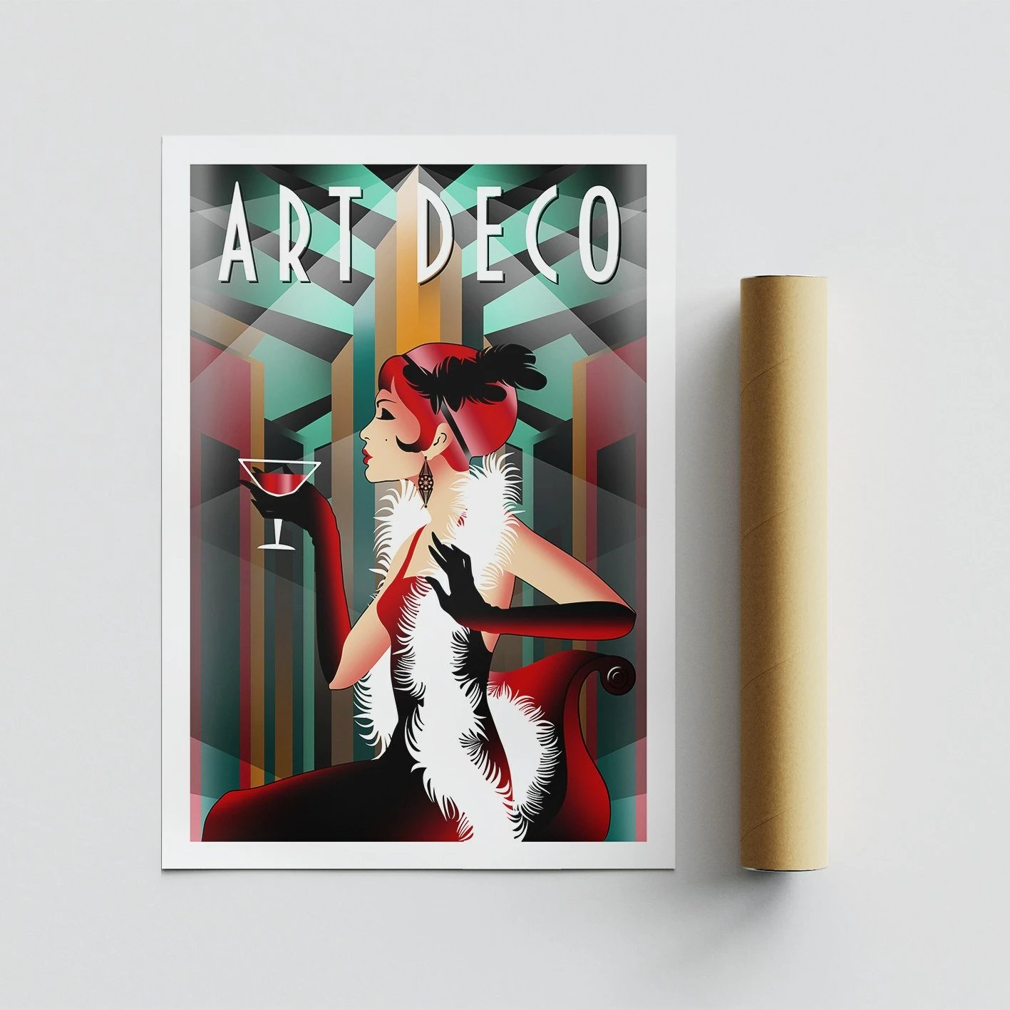 Poster A3 Art Deco, shumëngjyrësh, 29,7x42cm