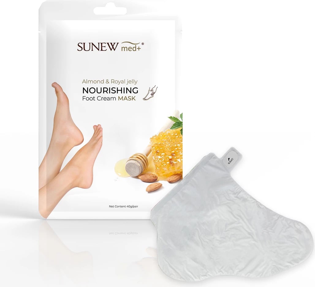 Maskë për këmbë SunewMed+ me bajame dhe qumësht blete për femra, 40g