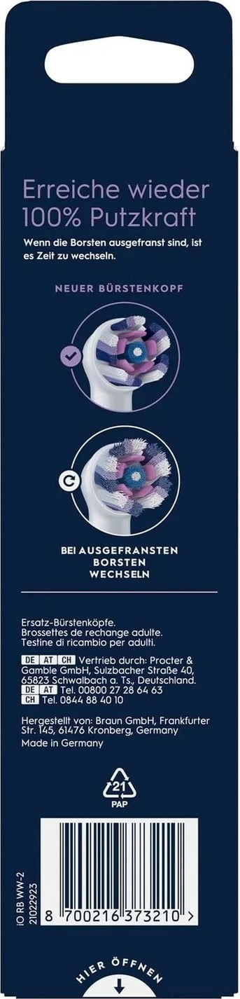Koka zëvendësuese Oral-B iO Radiant White 2 copë, e bardhë