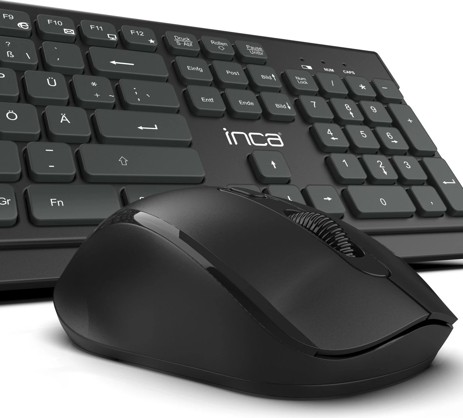 Set tastaturë dhe maus Inca IWS-519, USB-C/A, dizajn ergonomik, e zezë