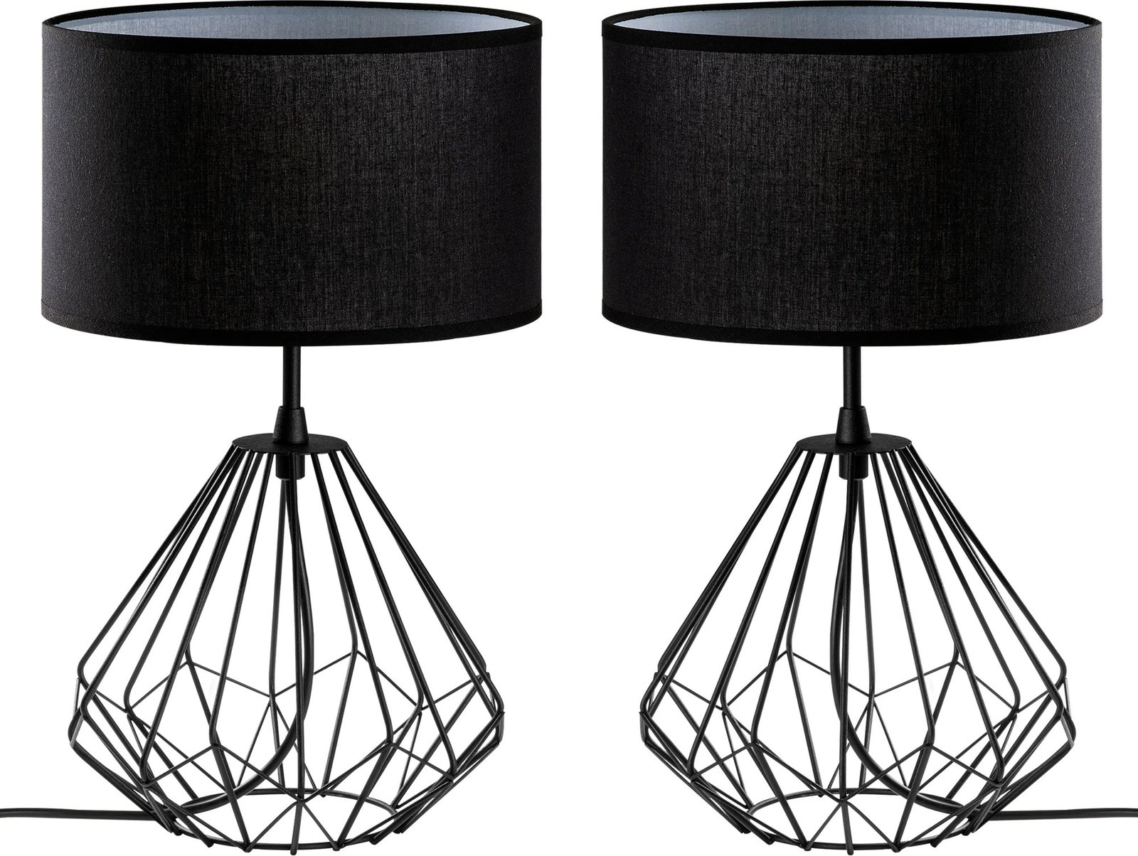 Set llambash tavoline, Opviq Diamond, S-705, 2 copë, ngjyrë e zezë