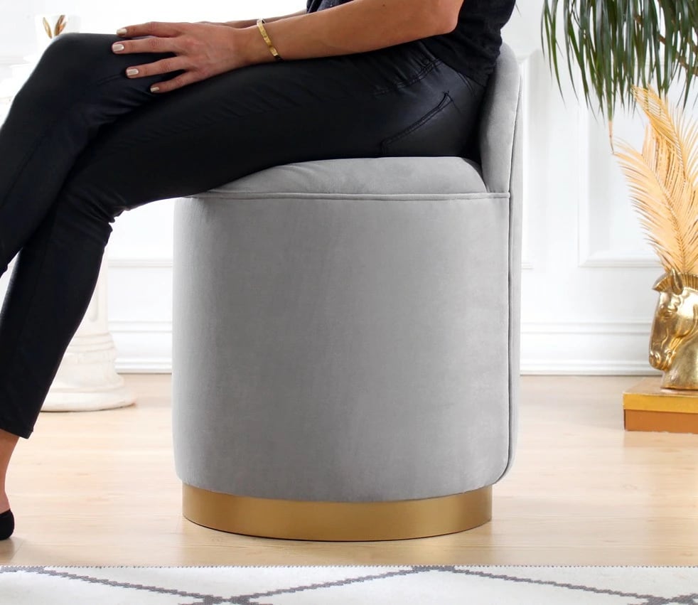 Puf Atelier del Sofa, ngjyrë gri e çelët, Dover