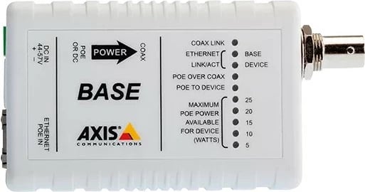 Adapter bazë Axis T8641 PoE+ over Coax, për AXIS T8640, i bardhë