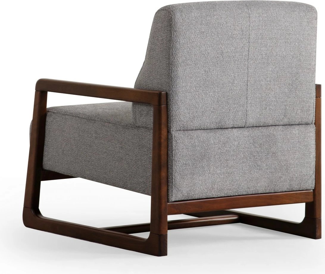 Karrige bergere Athena, ngjyrë gri e çelët, këmbë dru arre