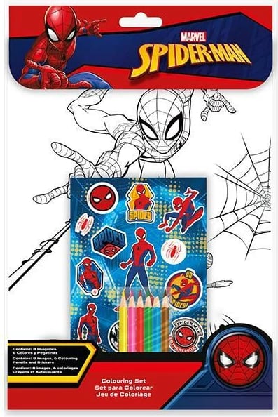 Set për ngjyrosje EUROSWAN Spiderman me lapsa ngjyrues