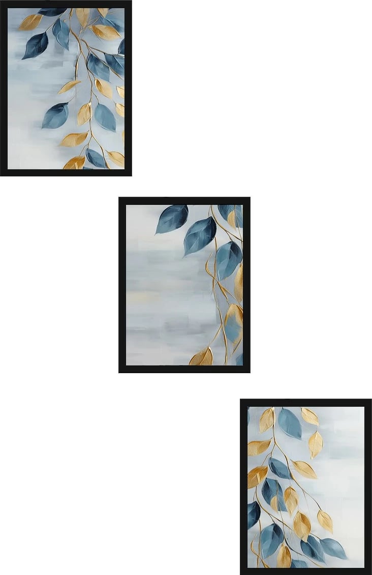 Pikturë dekorative me kornizë MDF (3 copë), Wallity, Huhu476S, 50x35