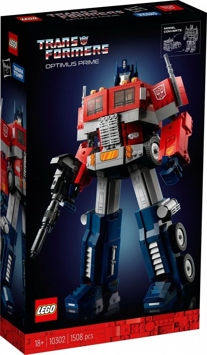 Set ndërtimi LEGO Icons 10302 Optimus Prime, 1508 pjesë, për të rritur
