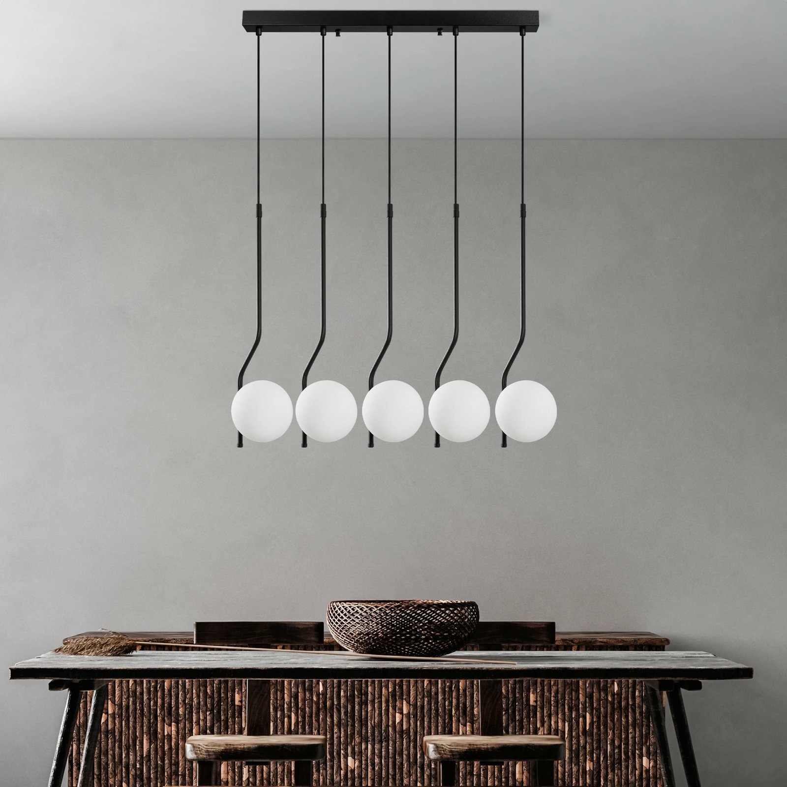 Llambë varëse Opviq Tulıp, e zezë, 80x15x110cm