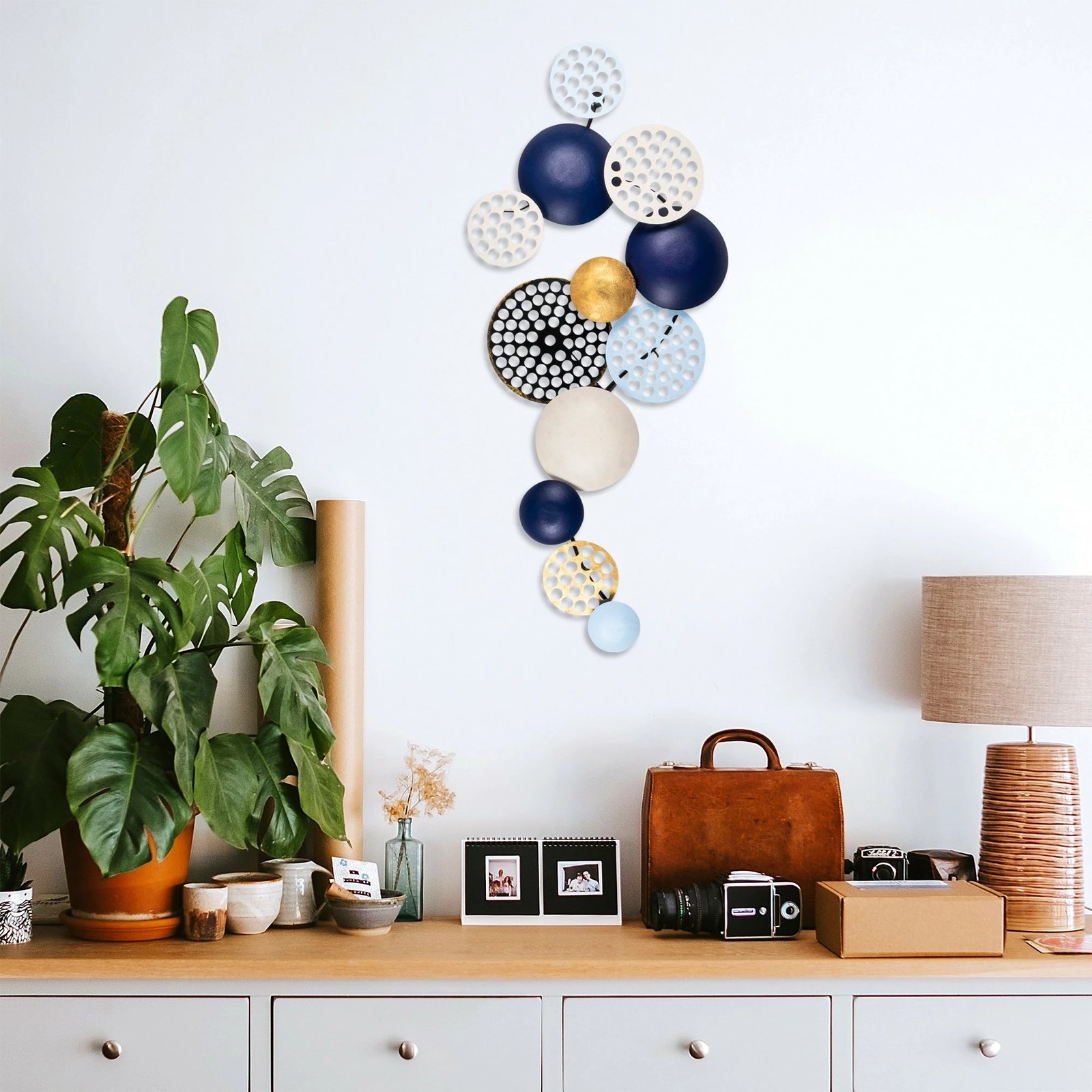 Aksesor dekorativ metalik për mur Wallity, Aurora 2, shumëngjyrësh, 95x40cm