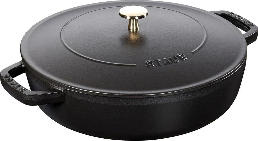 Tigan i thellë ZWILLING STAUB 28 cm, me kapak, i zi