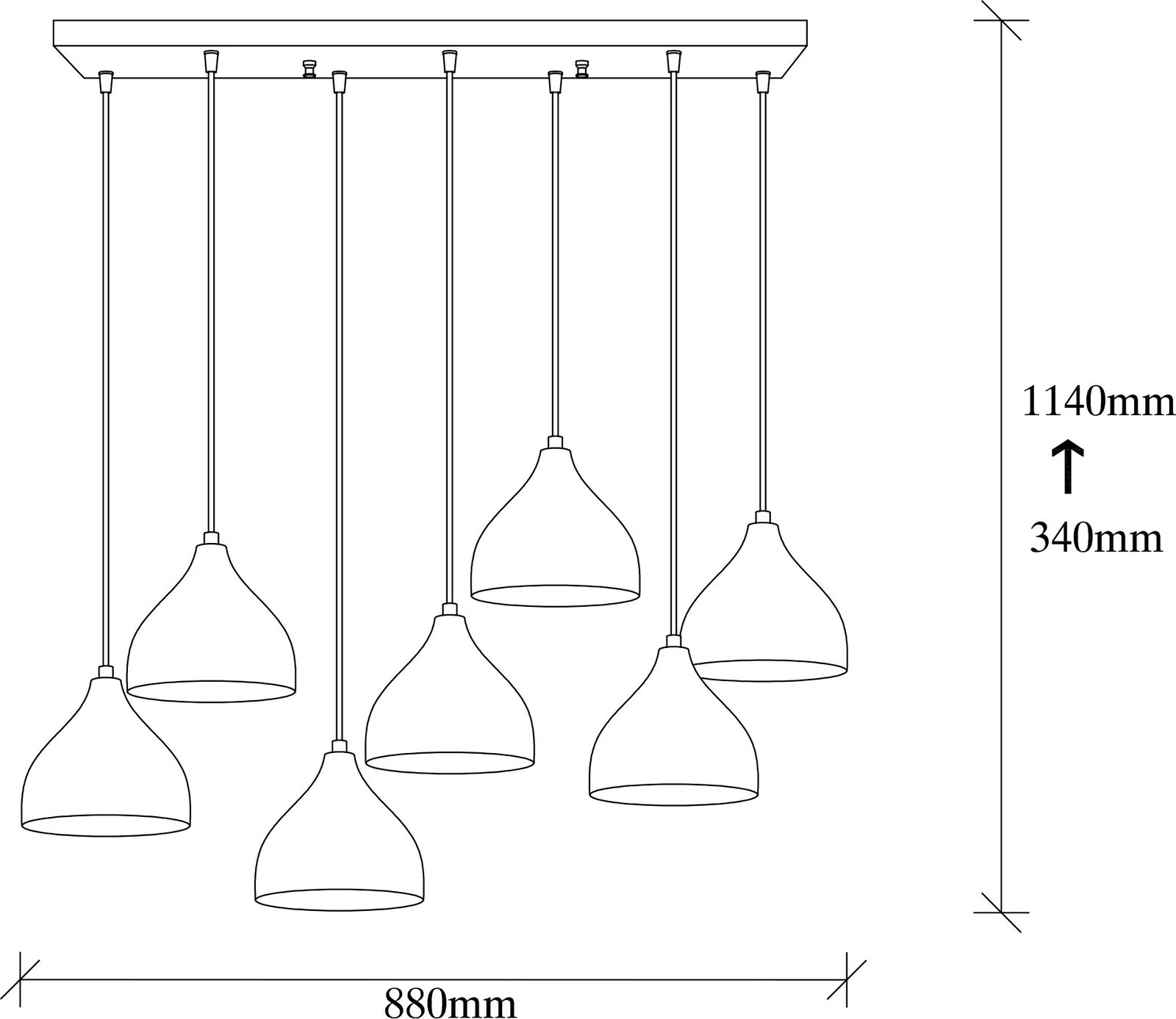 Llambë tavani Opviq, Tattoo - 6221, e zezë, moderne, 88x40cm