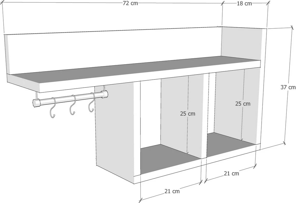 Raft muri Skye Decor, antracit