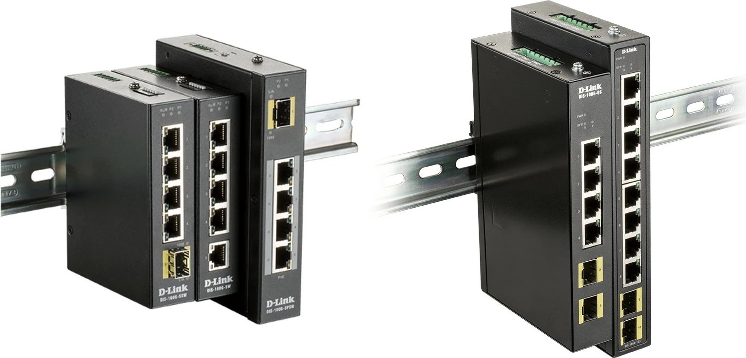 Switch industrial D-Link DIS-100G-6S, 4 porta Gigabit, 2 SFP, i zi