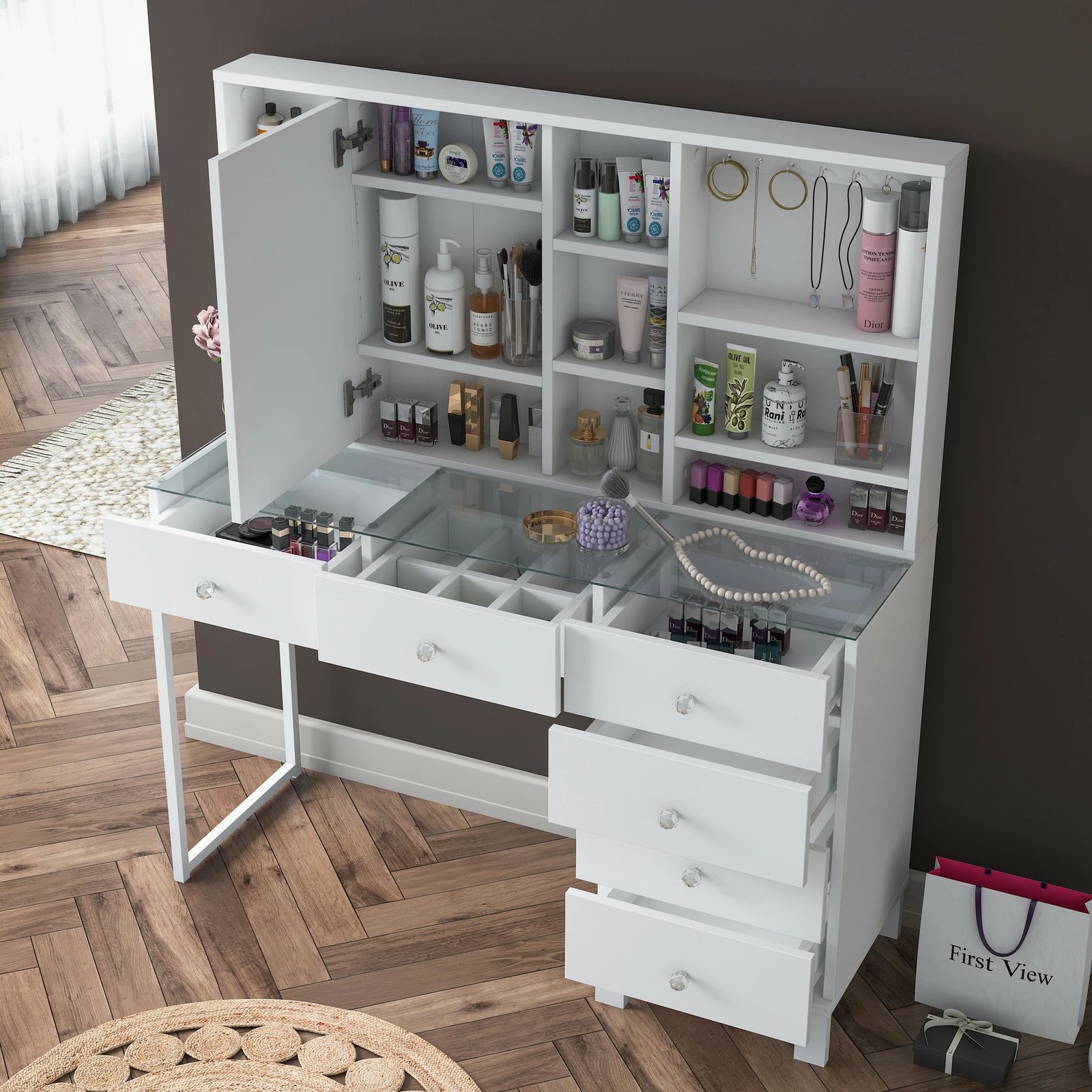 Tavolinë grimi Skye Decor, e bardhë, BJ140 - 3831