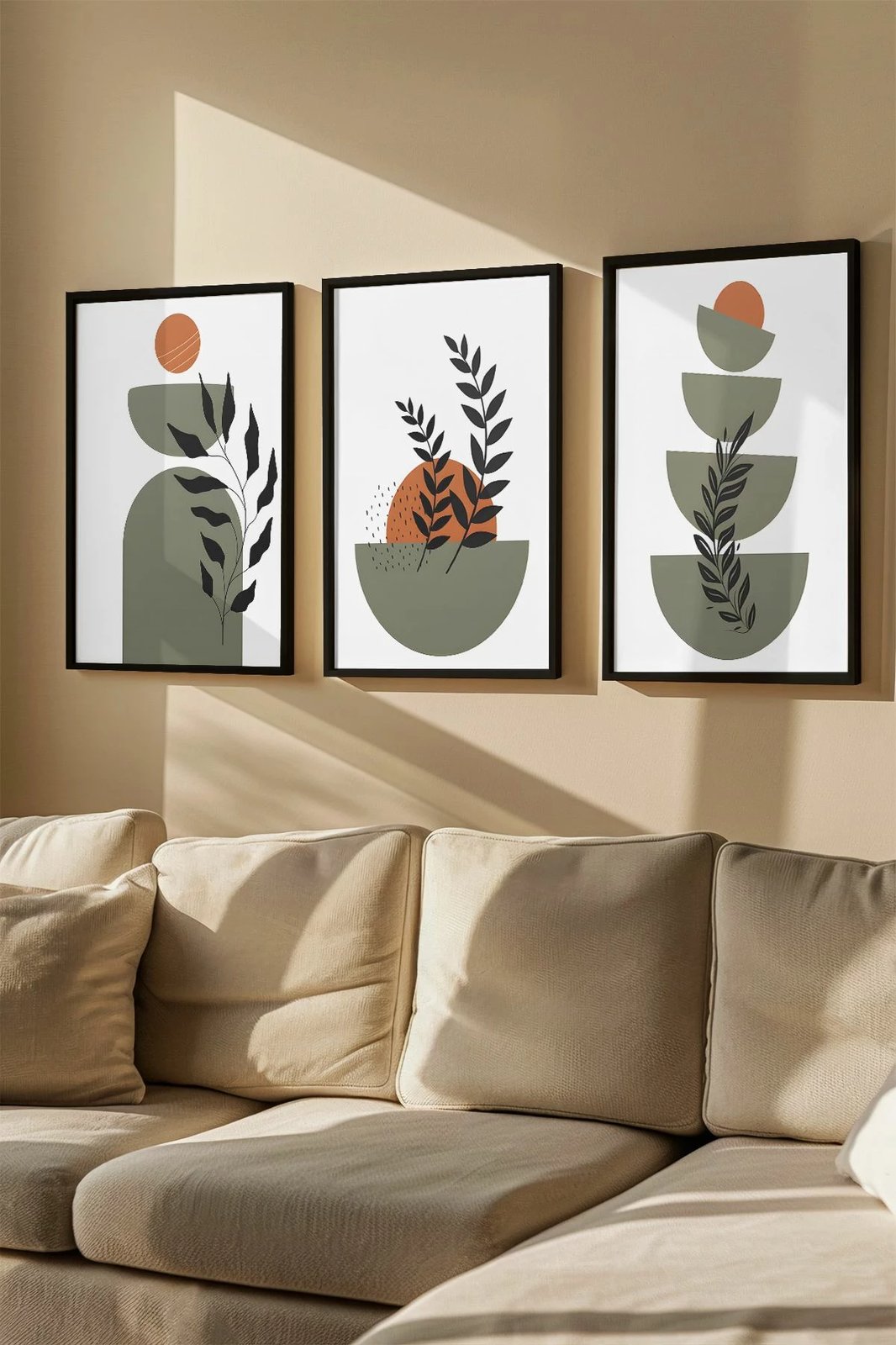 Set pikturash dekorative me kornizë, 3 copë, Wallity, Artvmodel6-Sıyah