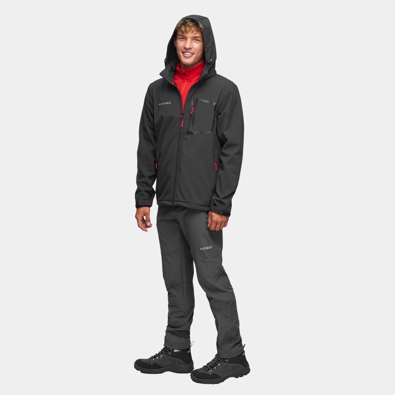 Jakne softshell për meshkuj Alpinus, e zezë