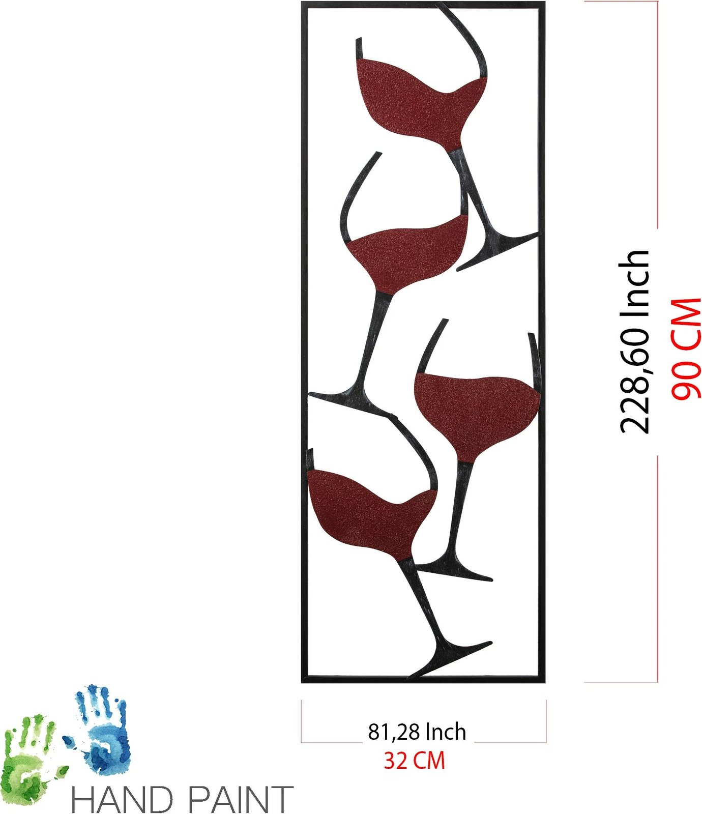 Aksesor dekorativ metalik për mur, Wallity, motiv vere, shumëngjyrësh, 32x5x90cm