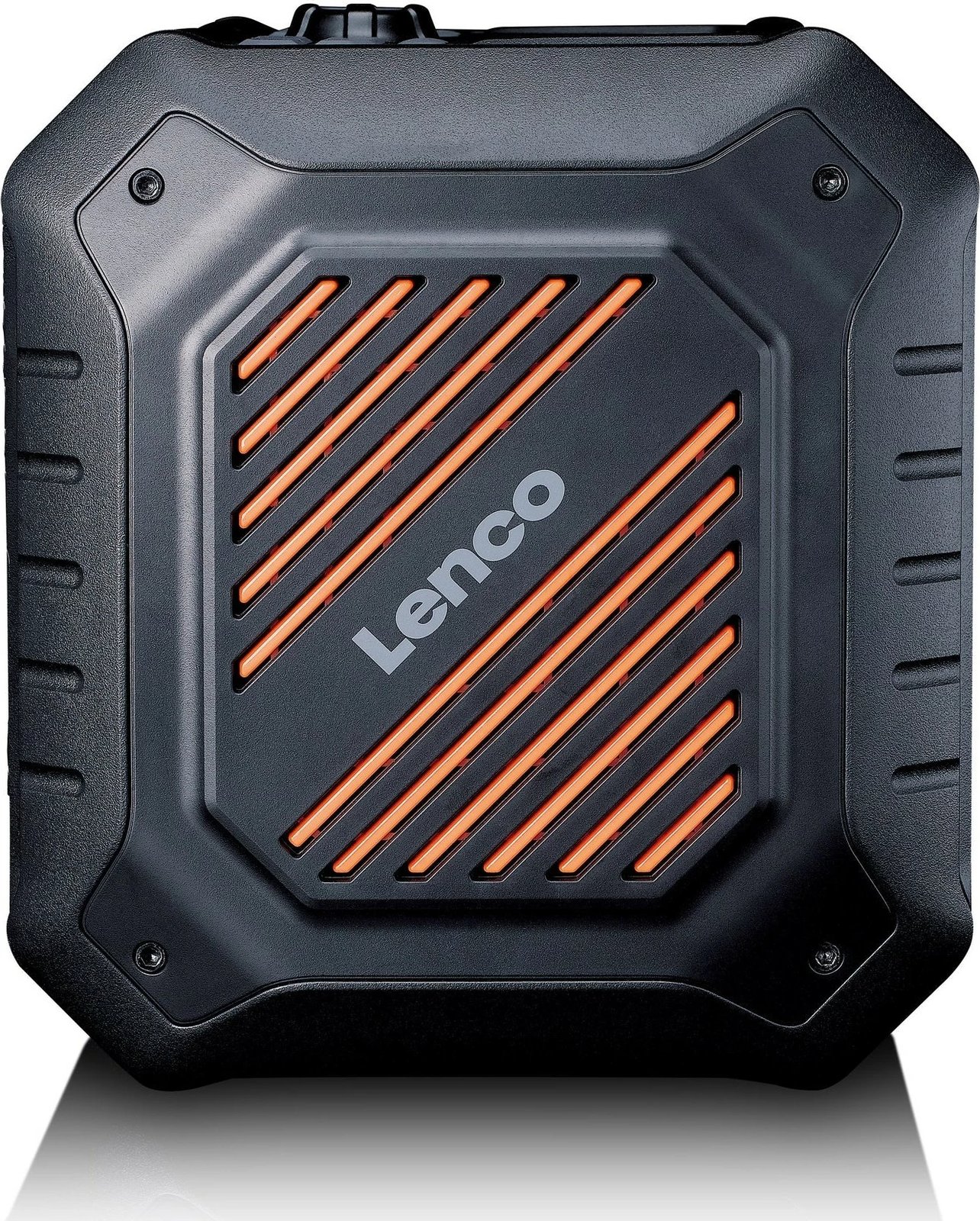 Radio portabile Lenco ODR-160GY, Bluetooth, 30 orë bateri, SD, zezë/portokalli
