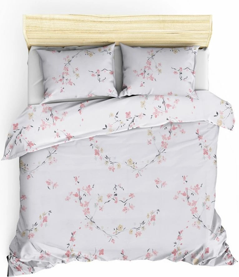 Set mbulesë për jorgan king, ngjyrë e bardhë dhe salmon, L'Essentiel Linge de Maison, Jasmine